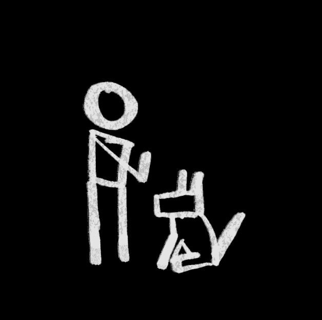 Dog training stick figures animation